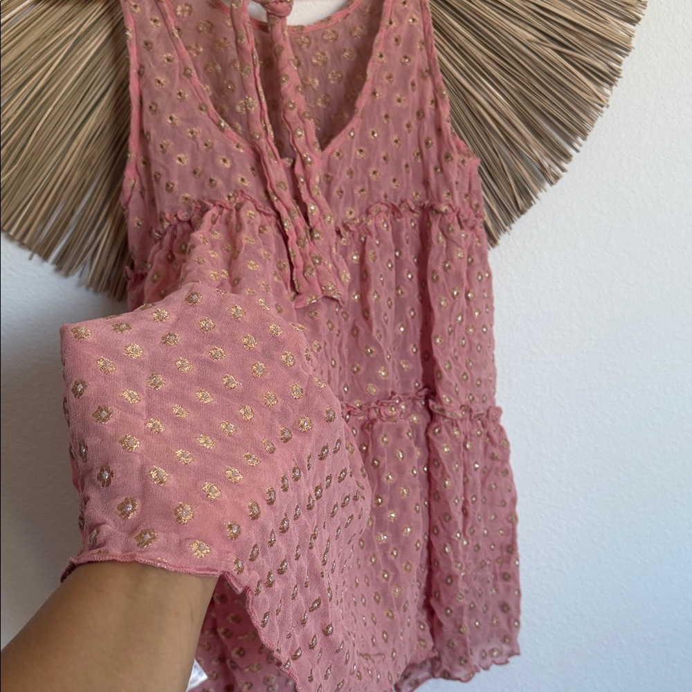 Free People Blush and Gold Mini Dress - Picture 11 of 11